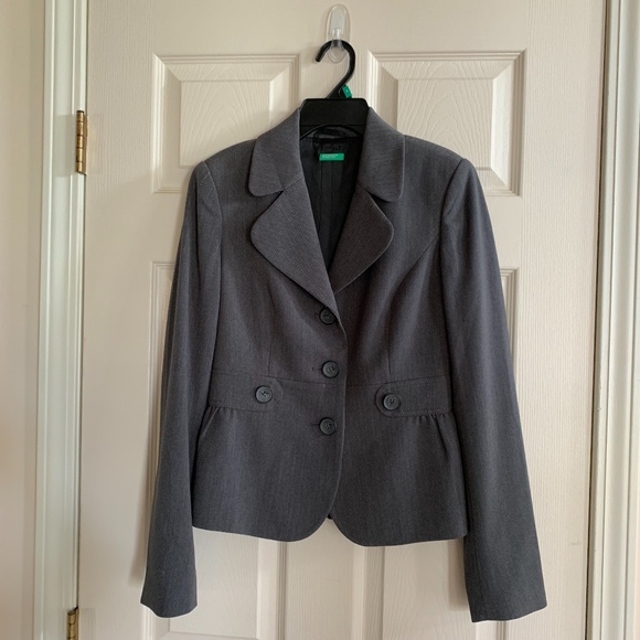 Benetton gray blazer jacket. EU size 42 - Picture 1 of 4